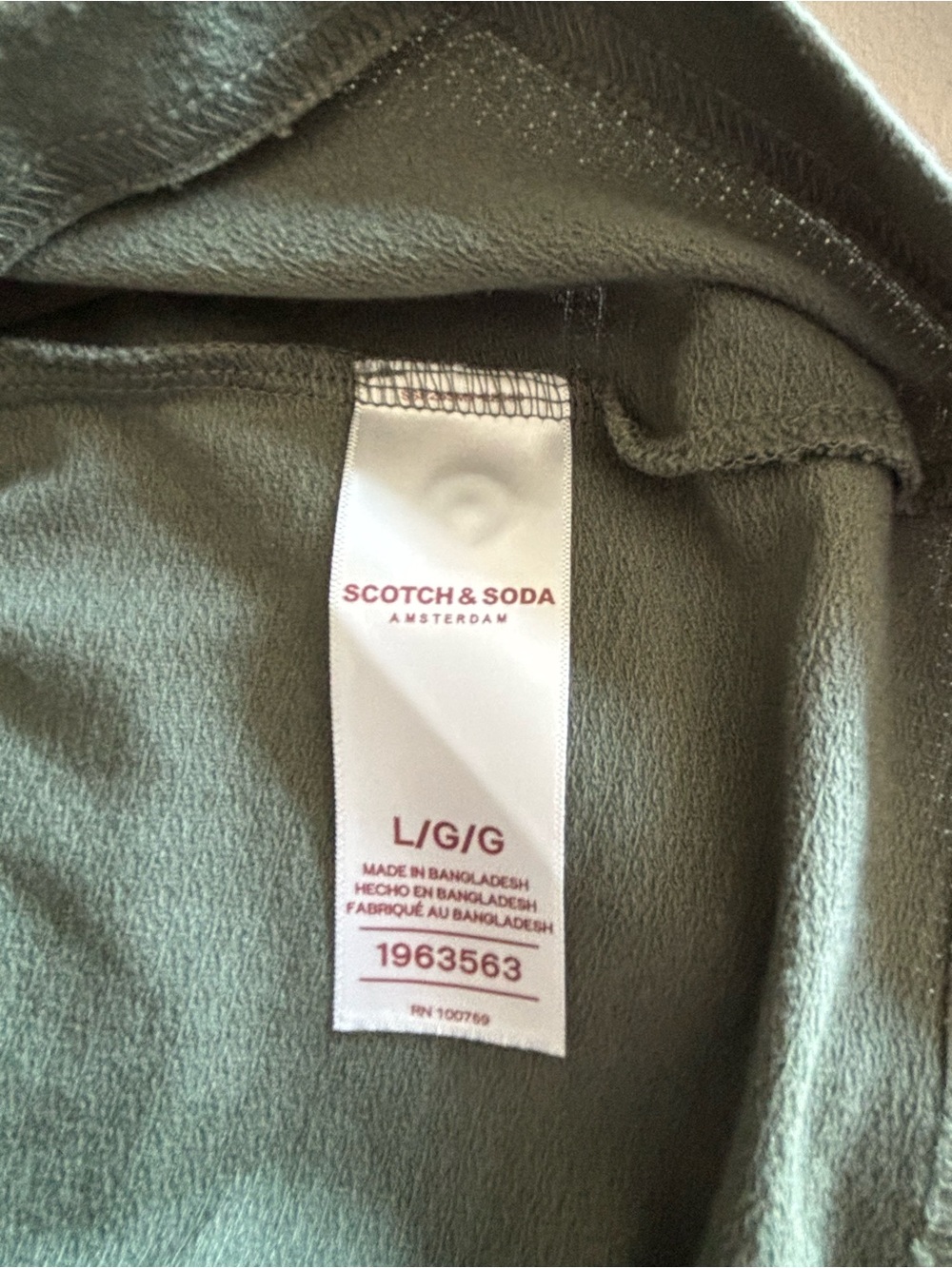 Scotch & Soda Amsterdam | Olive Green Short Sleeved Polo Shirt | Size L - Picture 4 of 6